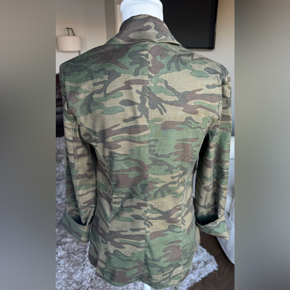 Level 99 SMALL Camouflage Blazer Linen Blend - Picture 3 of 9